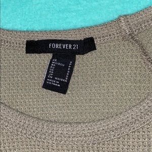 Forever 21 olive twisted crop top